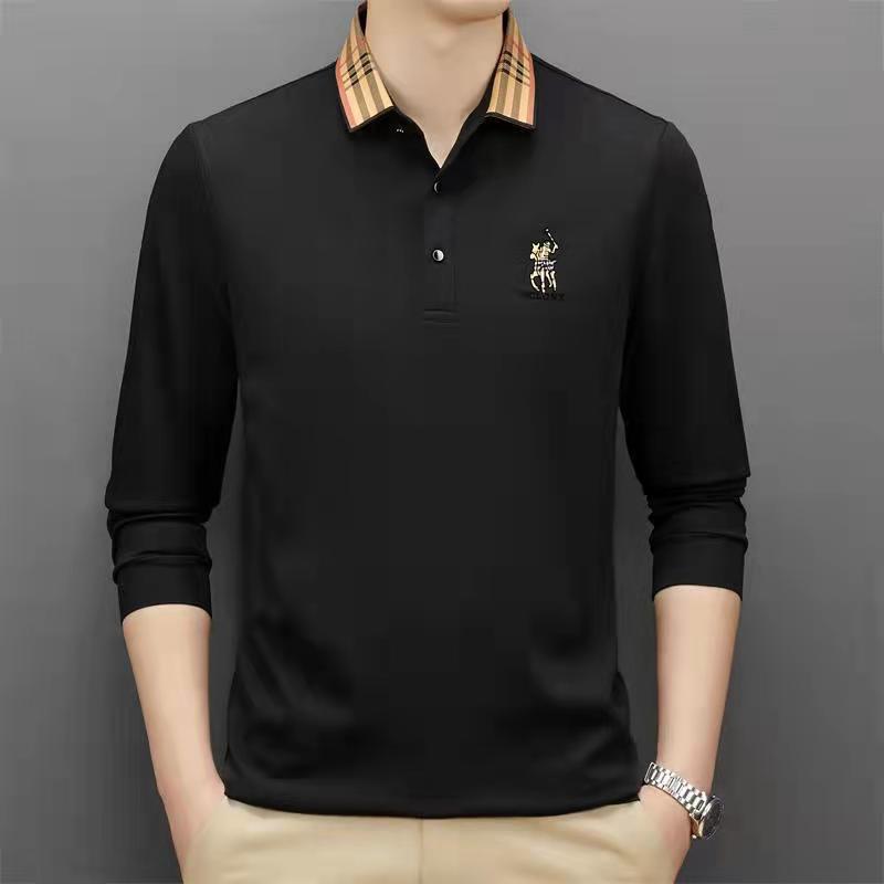 Long casual embroidered polo shirt