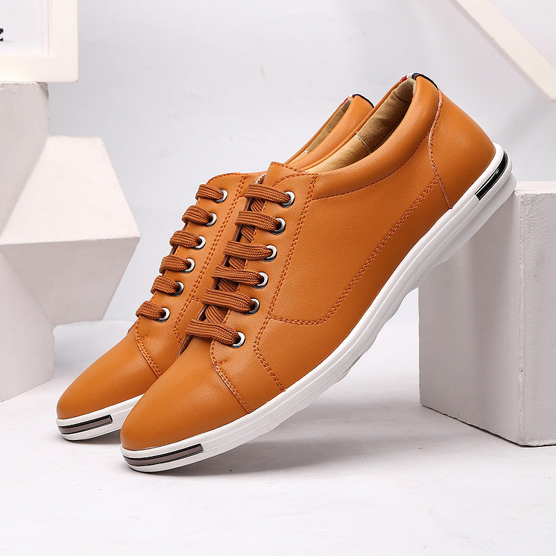 Large Size Fashionable Lace-up Leather Shoes