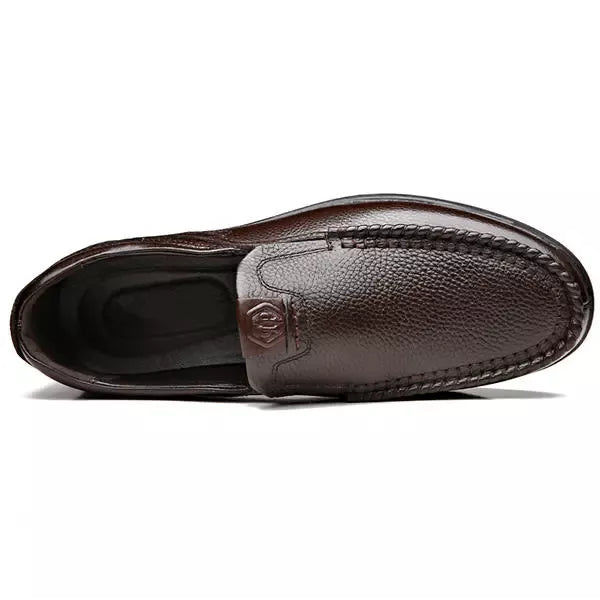 Mens Genuine Leather Soft Insole Casual Business Slip On Loafers