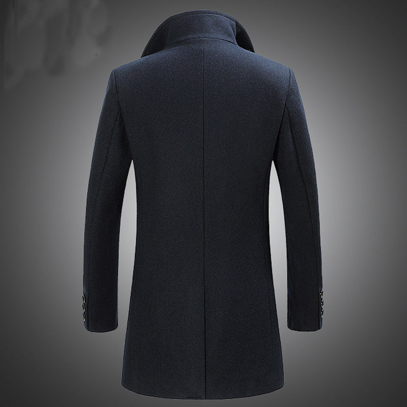 Men's Stand Collar Woolen Coat