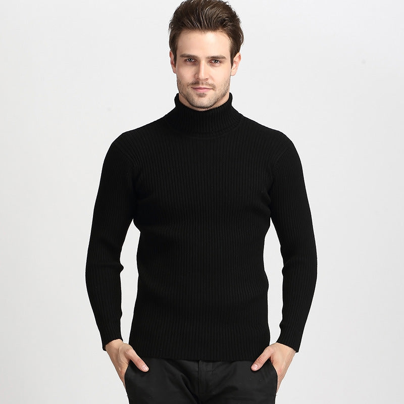 Men's Slim High Neck Thick Pullover Sweater