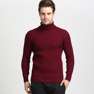 Men's Slim High Neck Thick Pullover Sweater