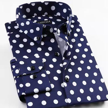 Business casual printed polka dot shirt