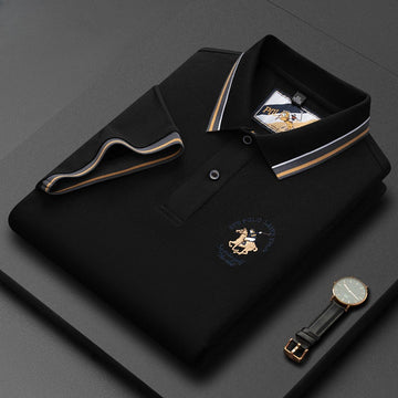 Lapel embroidered men's polo shirt