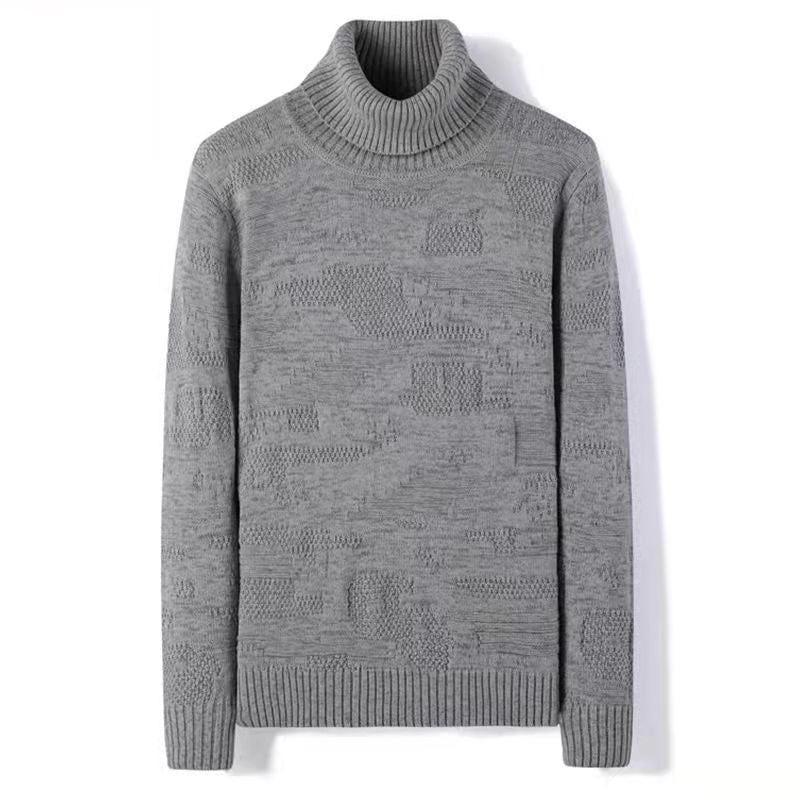 Casual jacquard turtleneck sweater