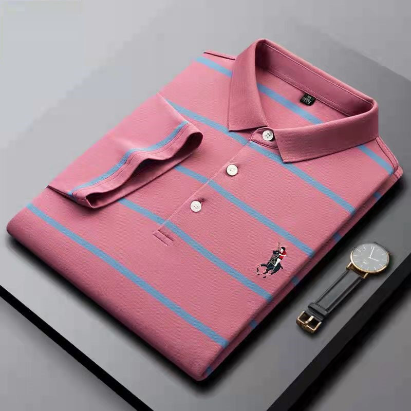 Classic Striped Casual Polo Shirt