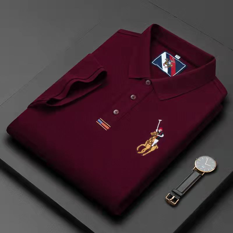 summer thin embroidered polo shirt