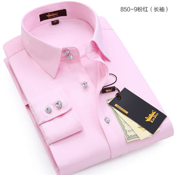 Men's business casual crystal button  shirt