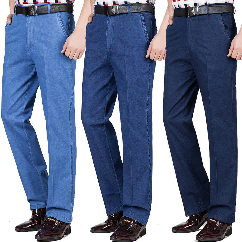 Men's High Waist Loose Stretch Business Casual Jeans