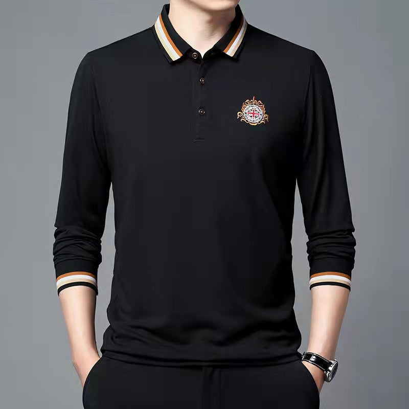 Long Embroidered Casual Business POLO Shirt