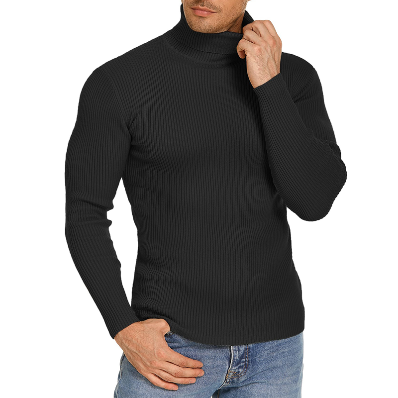 Men's Stylish Striped Turtleneck Sweater