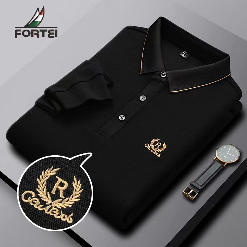 Solid color casual fashion business polo shirt