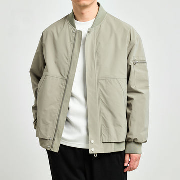 2023 Men's Simple Baseball Collar Casual Flight Suit Jacket