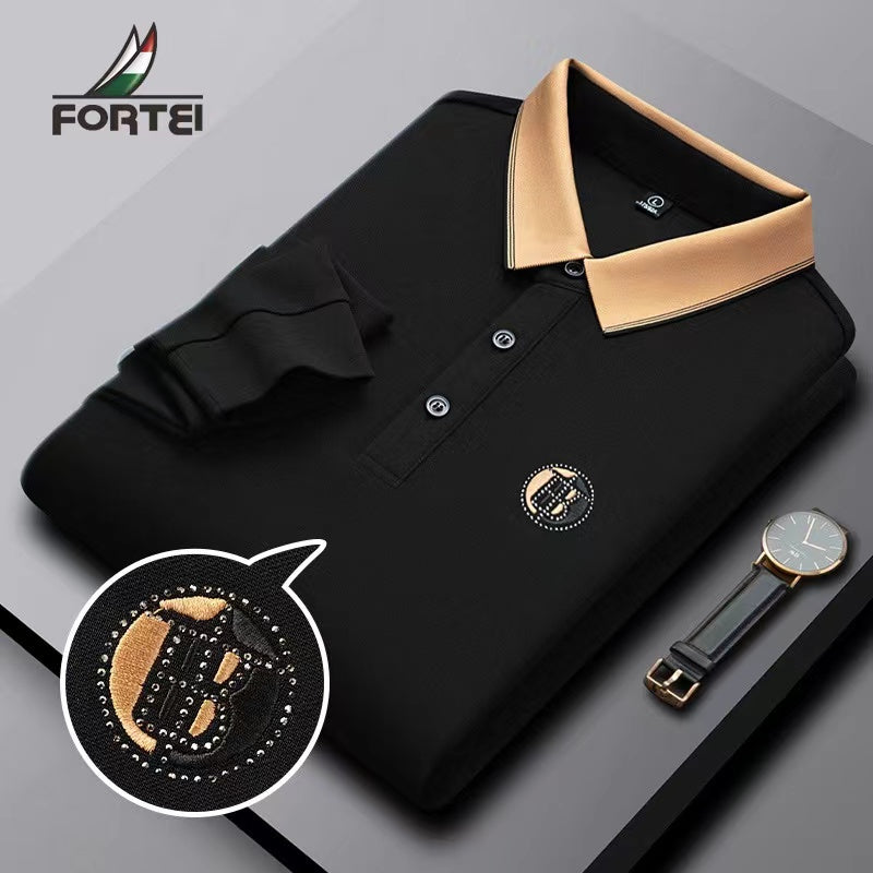 Pure cotton business embroidered polo shirt