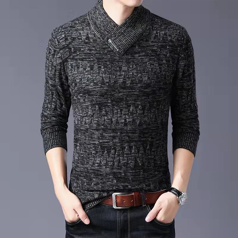 Solid color V-neck sweater