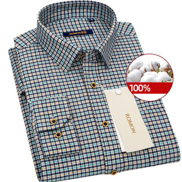 100% Cotton Men's Casual Long Sleeve Shirt