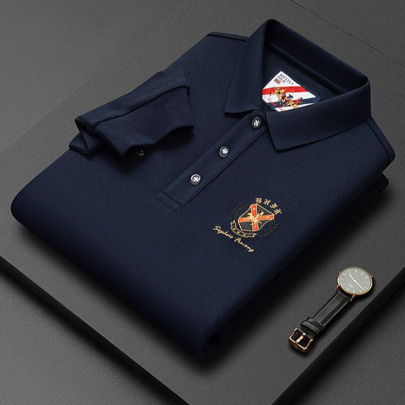 Men's Lapel Cotton High Quality Casual Embroidered Polo Shirt