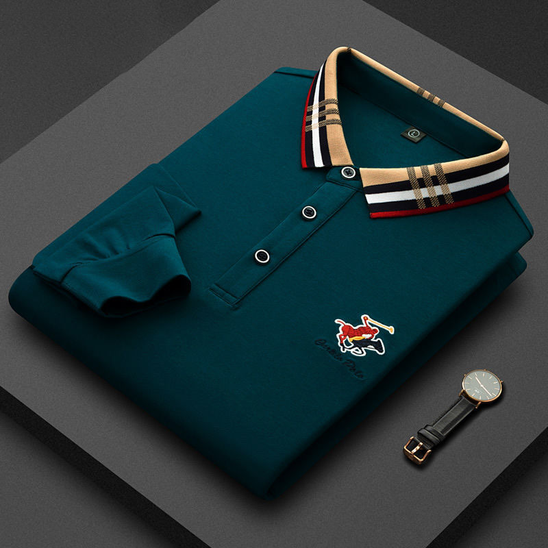 Embroidered lapel polo shirt