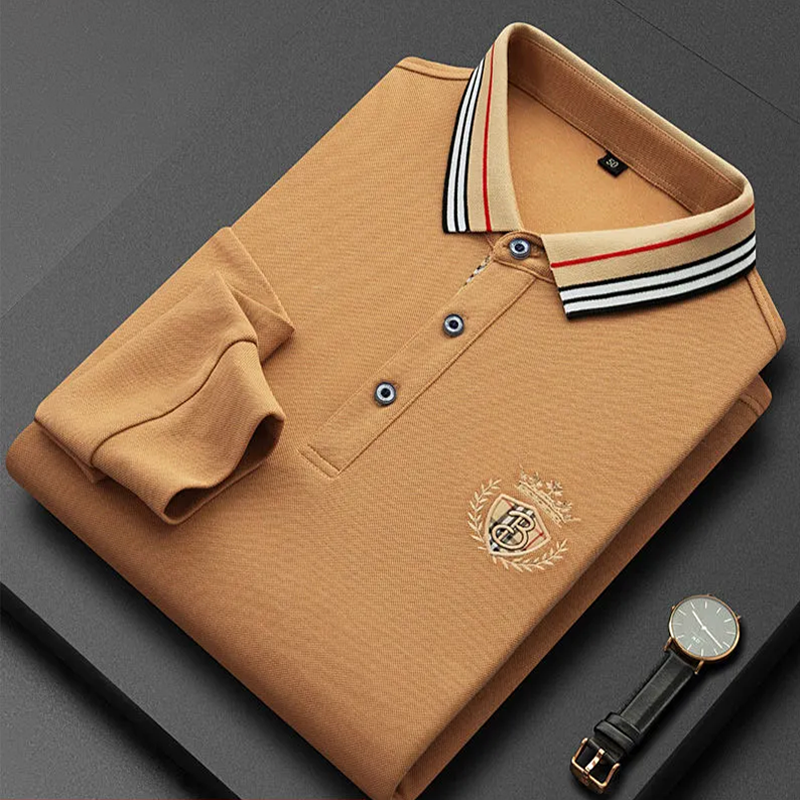 Business casual embroidered polo shirt