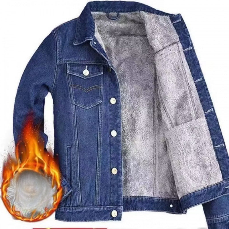 Men's Winter Fleece Denim Jacket