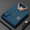 Men's Business Casual Embroidered Pure Cotton Long Sleeve Polo Shirt