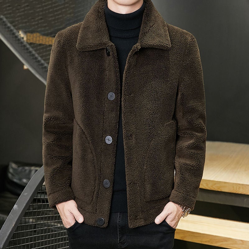 Men's Winter Plush Jacket (Double-sided wear)