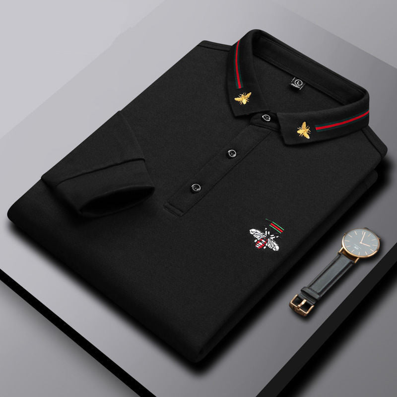 Men's business plus size embroidered polo shirt