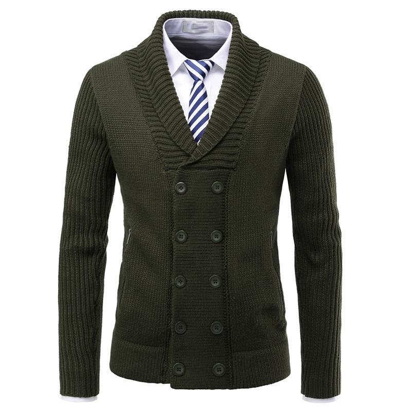 Men's Business Double-Breasted Cardigan Sweater