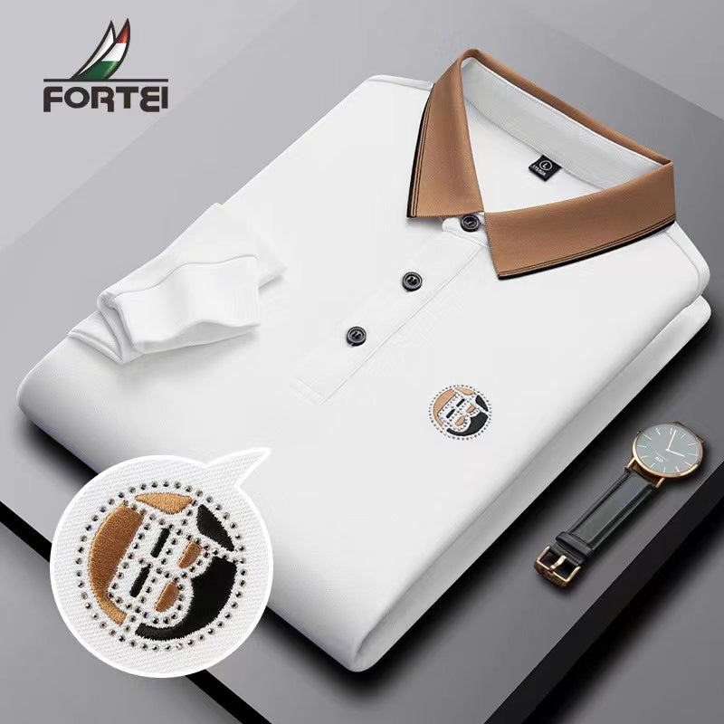 Pure cotton business embroidered polo shirt