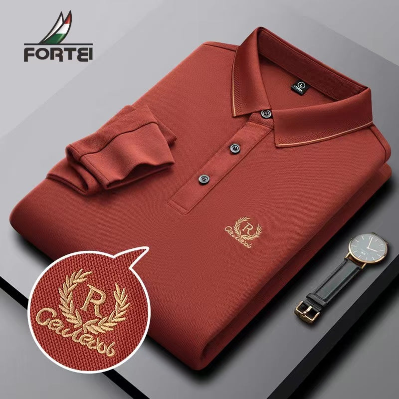 Solid color casual fashion business polo shirt