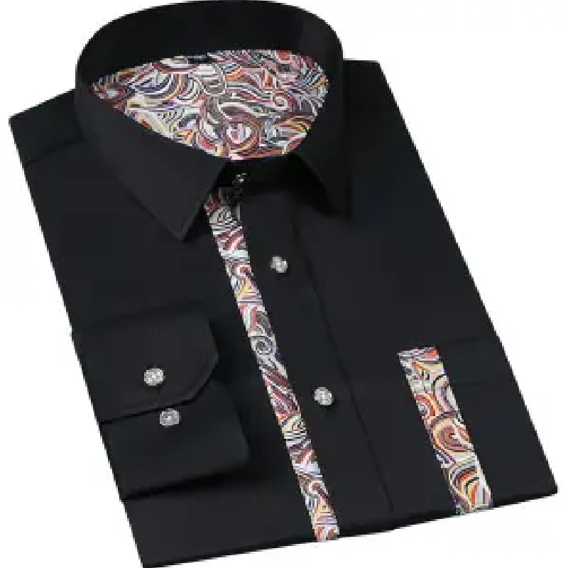 High-end flower collar men's shirt