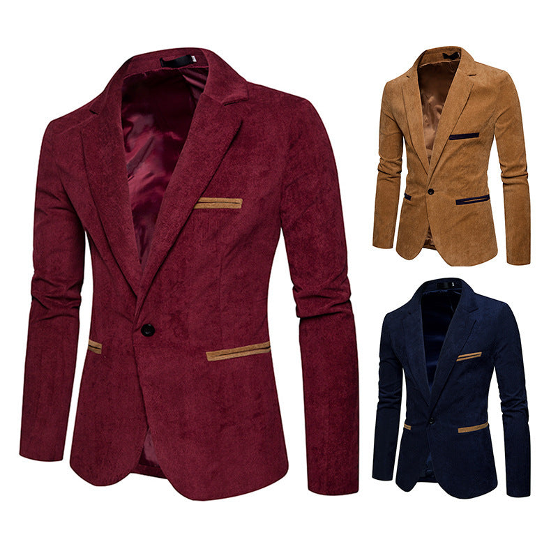 New Fashion Men's Casual Corduroy Blazer