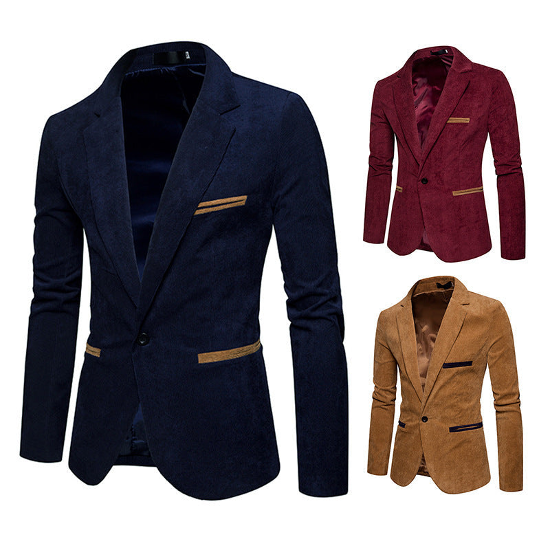 New Fashion Men's Casual Corduroy Blazer