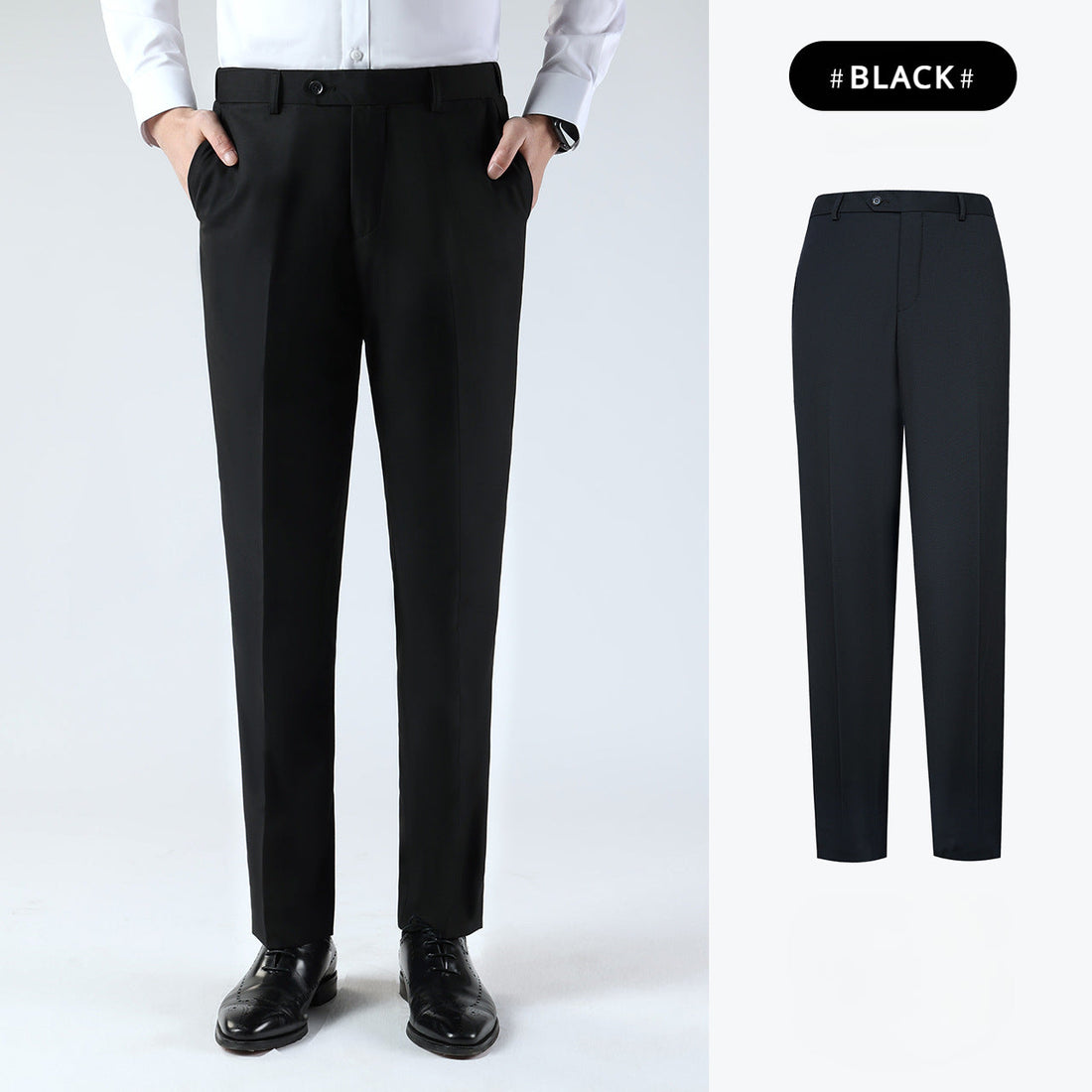 Men's Wool Straight Anti-static No-Iron Stretch Casual Pants