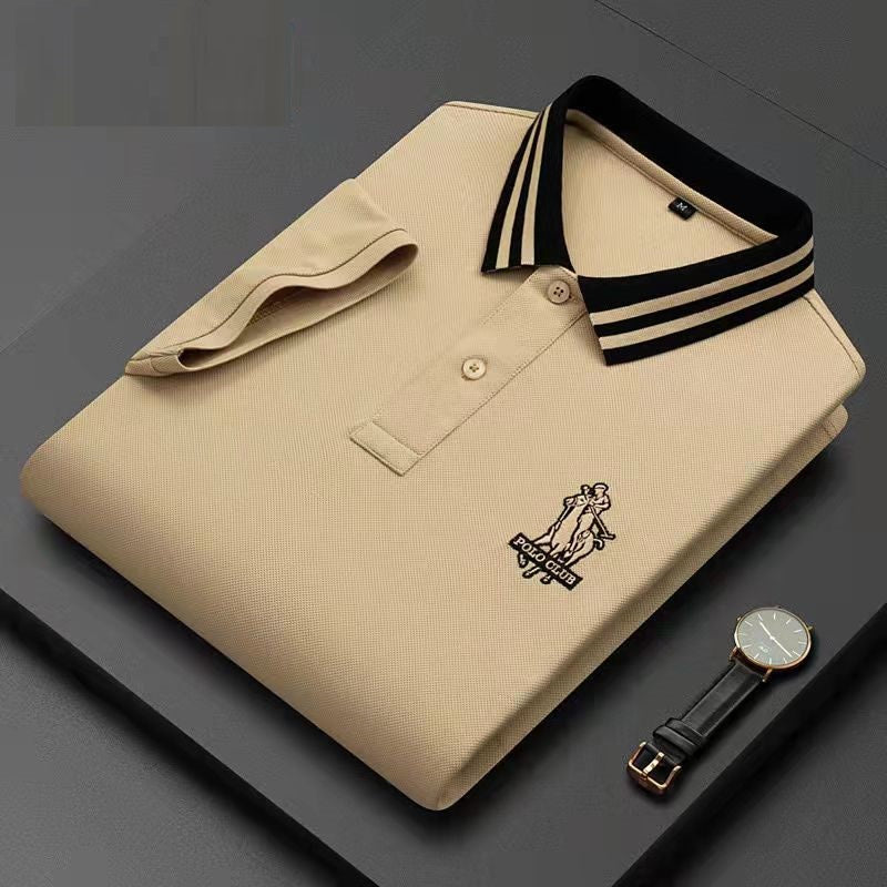 2023new cotton breathable embroidered polo shirt