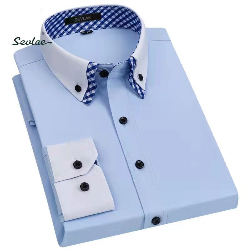 Men's Business Casual Non-iron Wrinkle Resistant Shirt