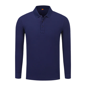 Men's Cotton Long-sleeved Lapel Polo Shirt