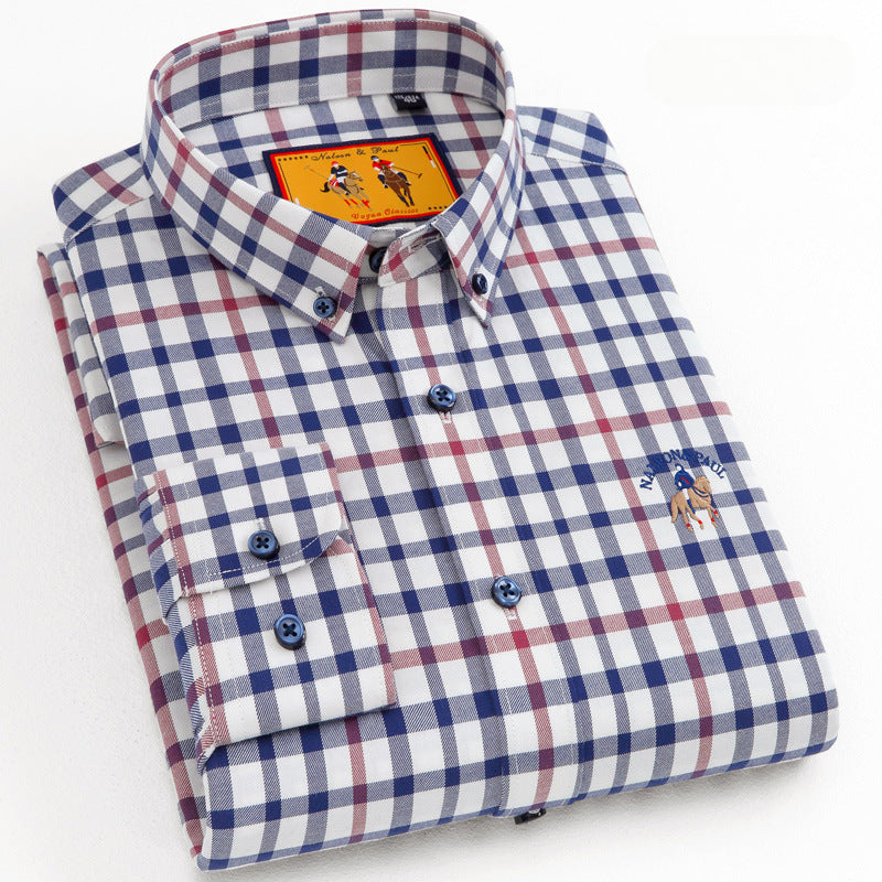 Men's 100% Cotton Plaid Shirt