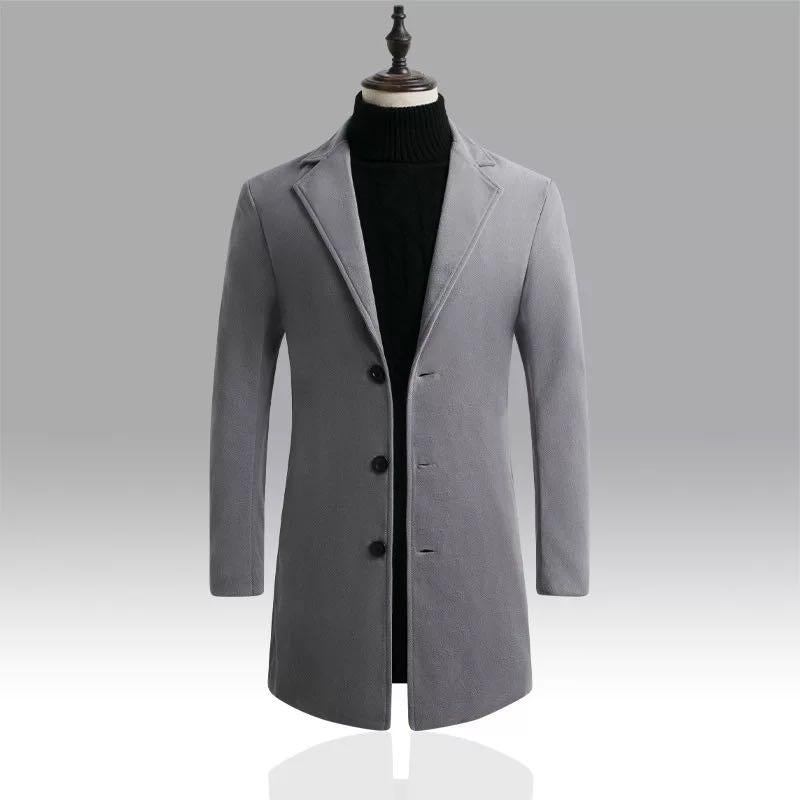 Winter Classic Solid Color Woolen Coat