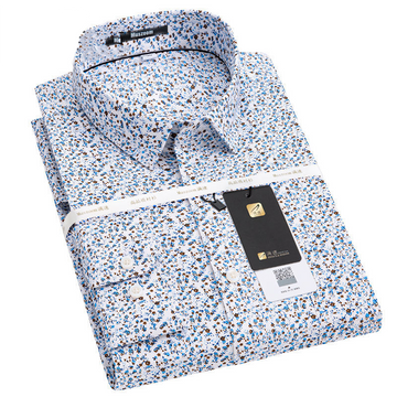 Cotton men's printed polka dot shirt