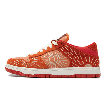 Retro Red Sun Flower Thick Sole Shoes