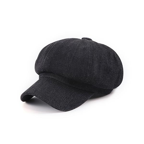 Washed Denim Newsboy Cap