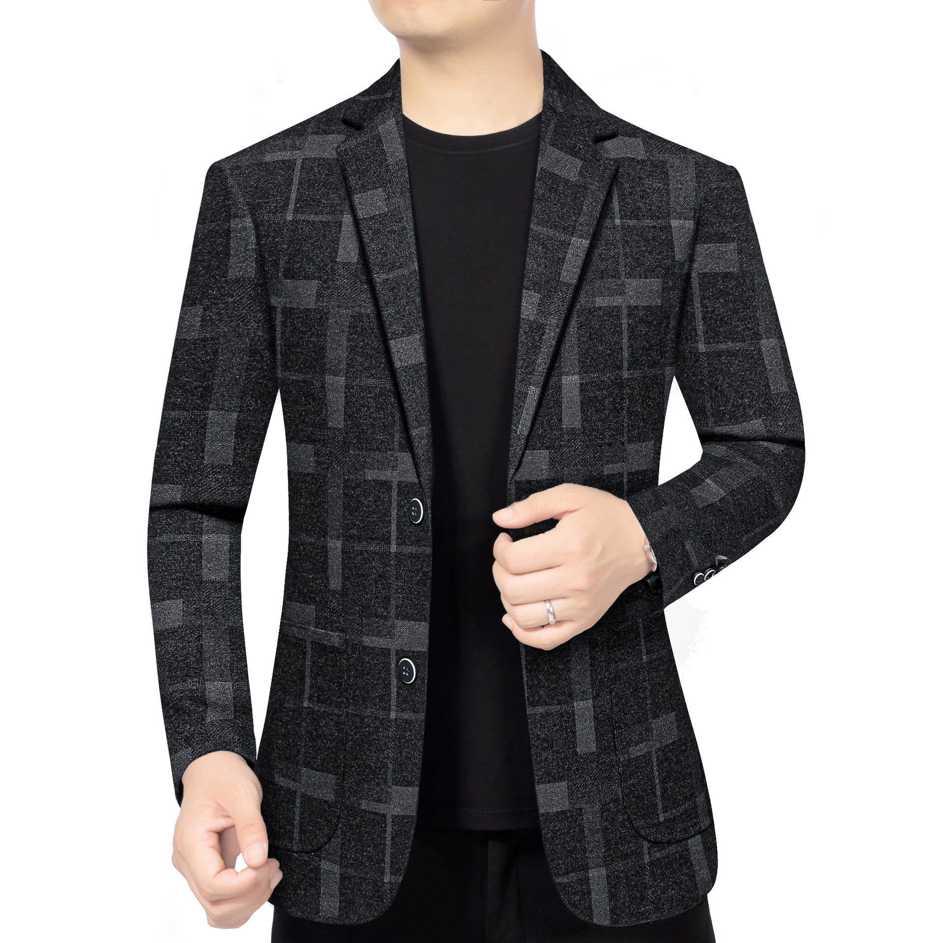 Men's Stylish Plaid Print Blazer