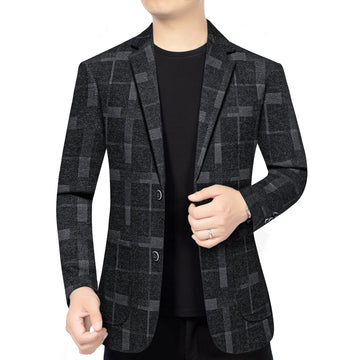 Men's Stylish Plaid Print Blazer