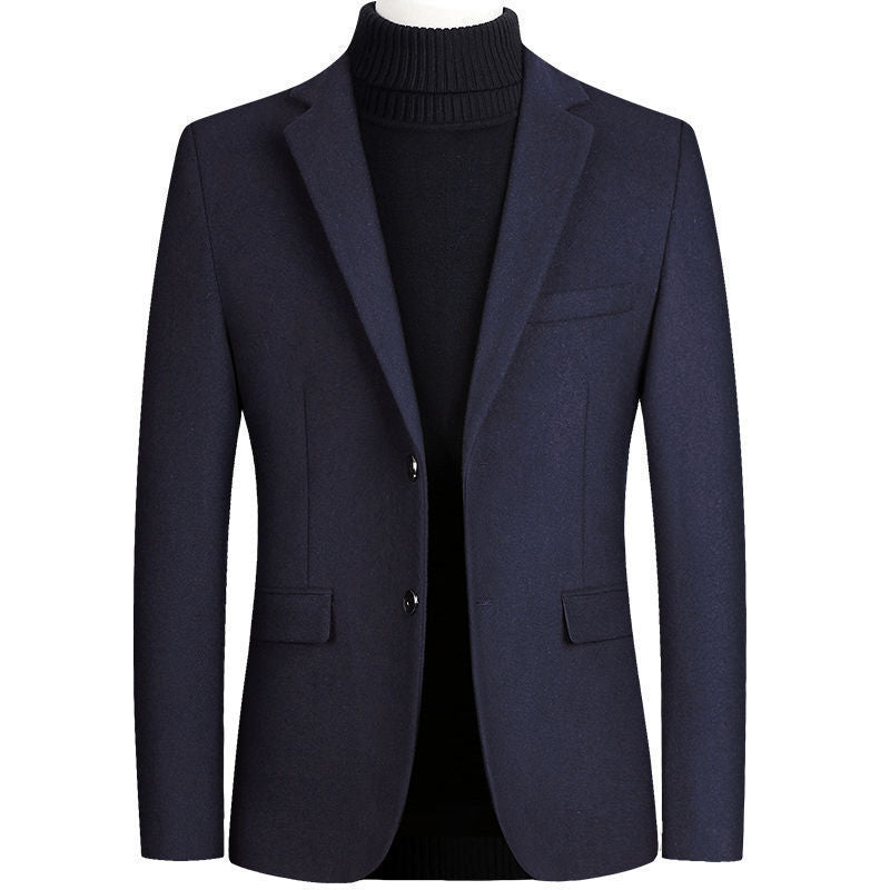 2024 Men's Woolen Thickened Solid Color Blazer