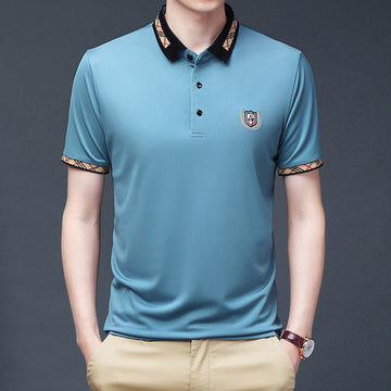 Men's ice silk casual polo shirt