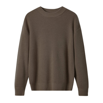 Men's Winter Thickened Solid Color Knitted Bottoming Woolen Sweater