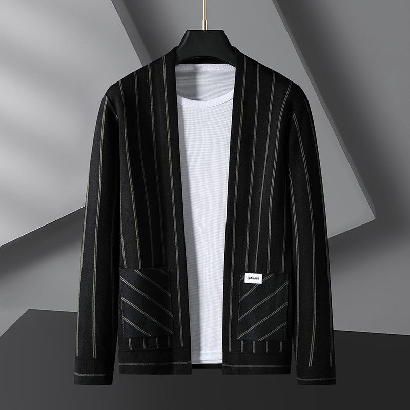 Men's Casual Loose Striped Fashion Knitted Cardigan