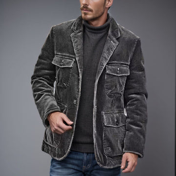 New Men's Corduroy Multi-Pocket Trendy Jacket