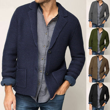 Men's Lapel Knitted Jacket